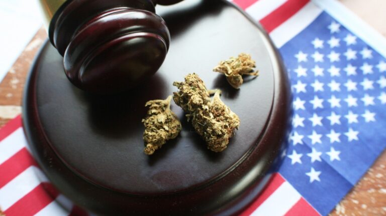 Marijuana on a gavel